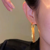 C Hoop Waterfall Earrings